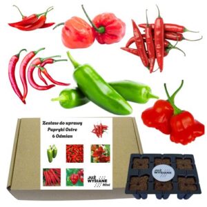 Mini Zestaw Ciekawe Papryki ostre 6 odmian po 2 nasiona Już wysiane